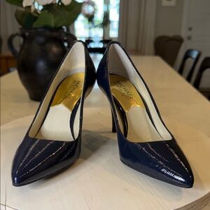 Michael Kors Dark Blue Patent Heels